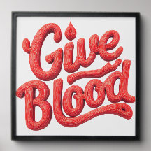 World Blood Donor Day - Glossy Blood Donation Text