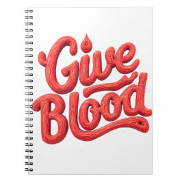 World Blood Donor Day - Glossy Blood Donation Text Anteckningsbok