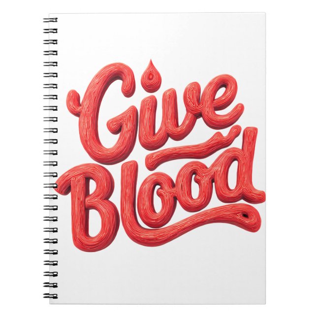 World Blood Donor Day - Glossy Blood Donation Text Anteckningsbok (Framsidan)