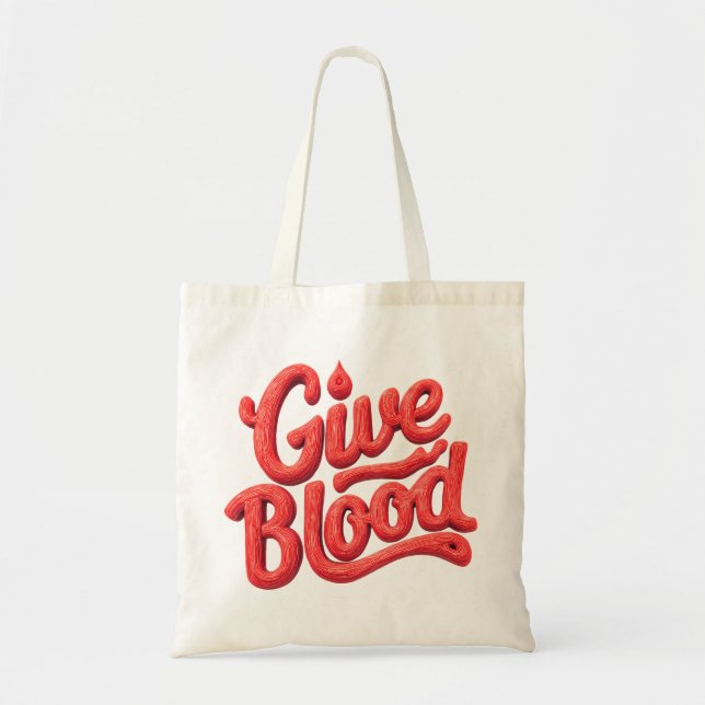 World Blood Donor Day - Glossy Blood Donation Text Tygkasse (Framsidan)