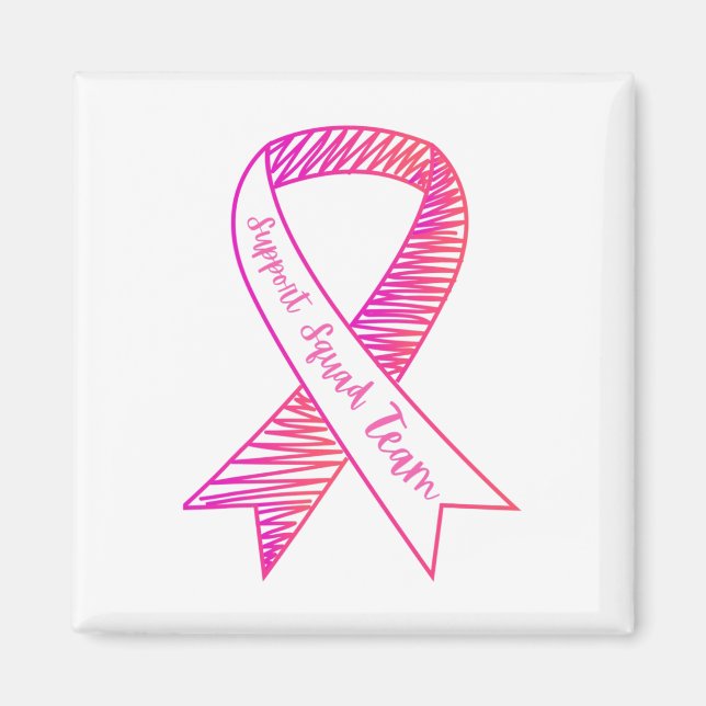 World Cancer Day Support Squad Team Bröstcancer  Magnet (Framsidan)