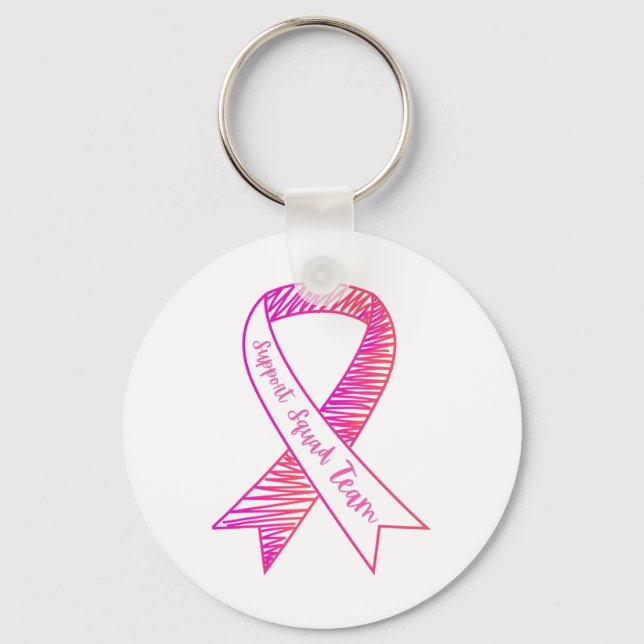 World Cancer Day Support Squad Team Bröstcancer  Nyckelring (Framsida)