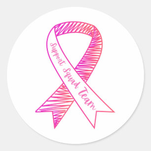 World Cancer Day Support Squad Team Bröstcancer Runt Klistermärke