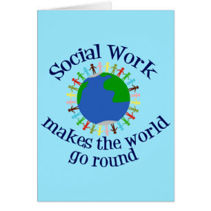 World Card för inspirationerande Social-arbetsoffe Hälsningskort