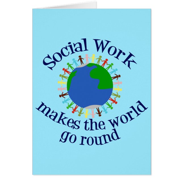 World Card för inspirationerande Social-arbetsoffe Hälsningskort (Framsidan)