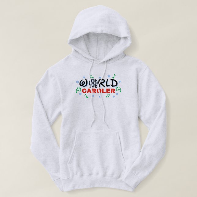 World Caroler med Grönt Musik noter och Blue Snö Hoodie (Design framsida)