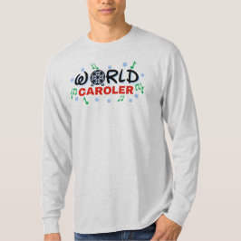 World Caroler med Grönt Musik noter och Blue Snö T Shirt