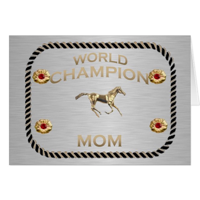 World Champion Mamma Greeting Card Hälsningskort (Framsidan Horizontal)