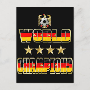 World Champions Tyskland Fläkt Flagga 2014 Vykort