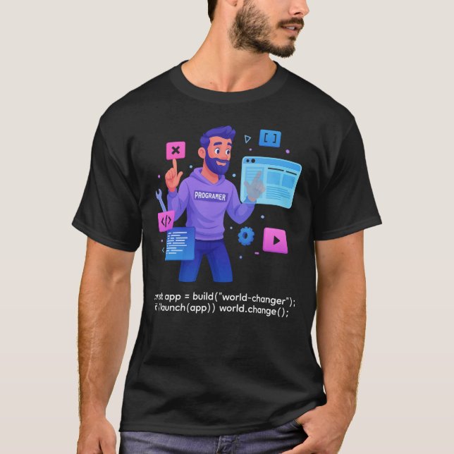 World-Changer App – Programmer T-Shirt (Framsida)