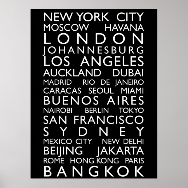 World Cities Buss Roll Poster (Framsidan)