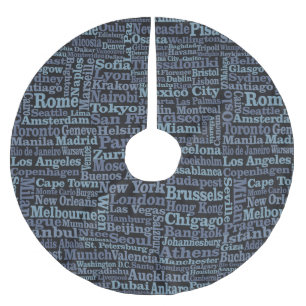 World Cities träd skirt Julgransmatta Borstad Polyester