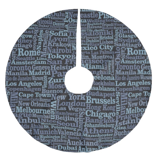 World Cities träd skirt Julgransmatta Borstad Polyester (Framsidan)