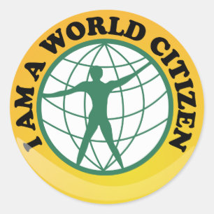 World Citizen Badge av World Service Authority Runt Klistermärke