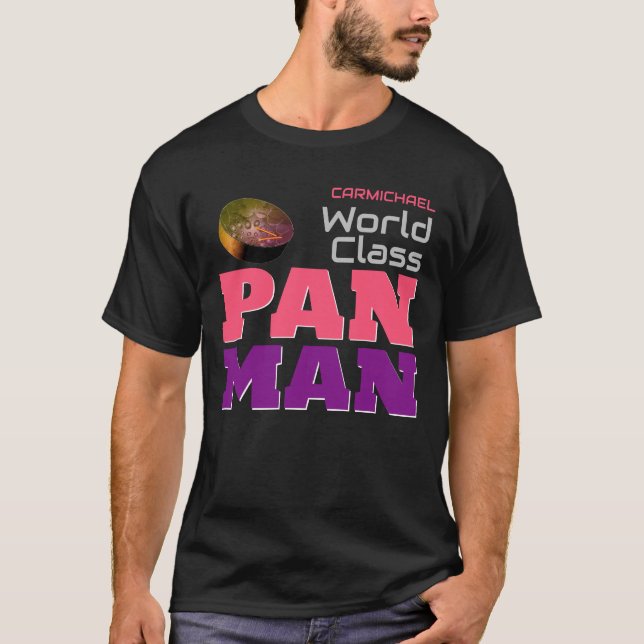 World Class Pan Man på BLACK T Shirt (Framsida)