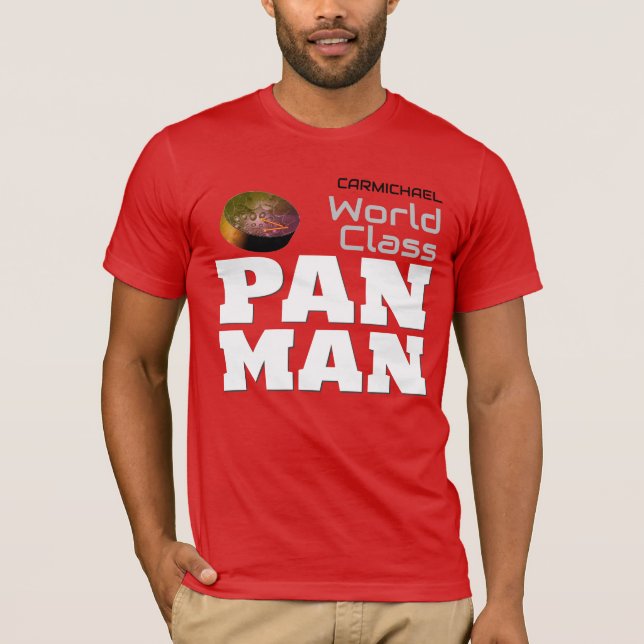 World Class Pan Man på RED T Shirt (Framsida)