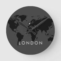 World Clock Anpassningsbar Elegant Modern City Tim