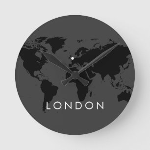 World Clock Anpassningsbar Elegant Modern City Tim Rund Klocka