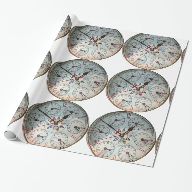 World Clock-bild för papper radbrytning Presentpapper (Utrullad)