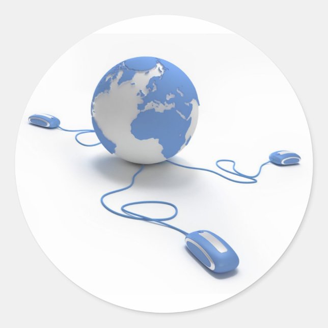 World Connection Runt Klistermärke (Framsida)