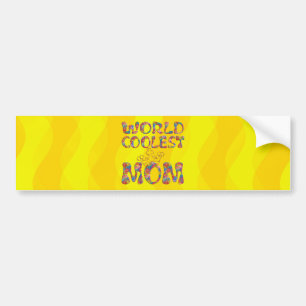 World Coolest Mamma GULT VINKARARE Bildekal