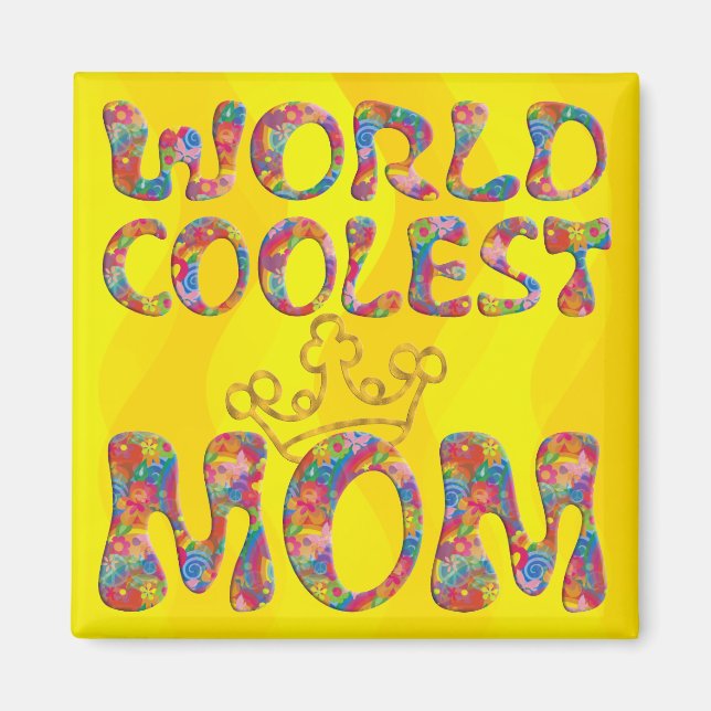 World Coolest Mamma | GULT VINKARARE Magnet (Framsidan)