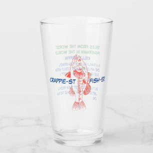World Crappie-st Fish-er Beer Glass, Worst Fisher Glaskopp