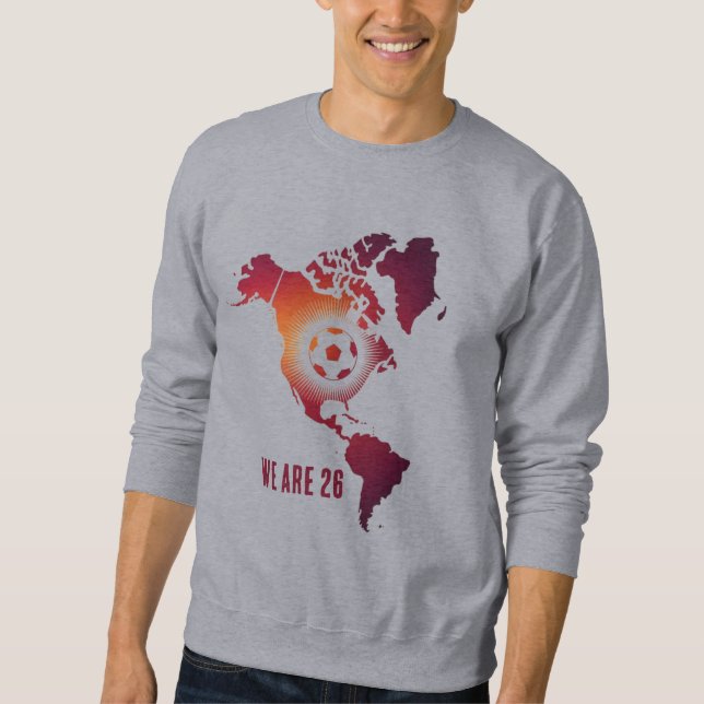 World Cup 2026 Americas Soccer Map Sweat Hoodie  Lång Ärmad Tröja (Framsida)