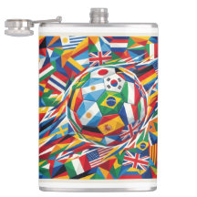 World Cup 2026 Nations Flag Soccer Ball Glass Mug