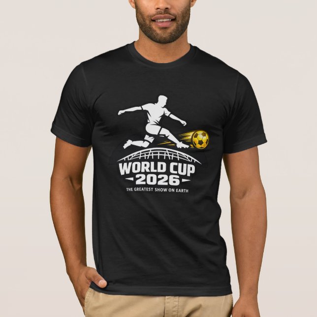 World Cup 2026 Soccer Player Silhouette T Shirt (Framsida)