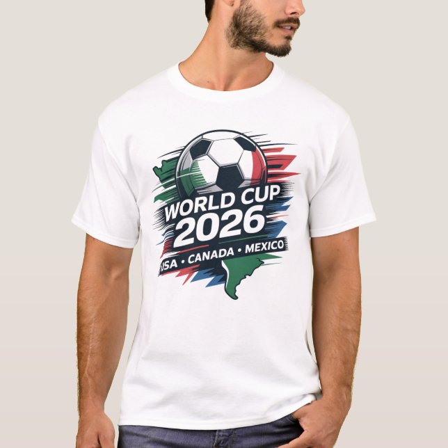 World Cup 2026 USA Canada Mexico Football T-Shirt  (Framsida)