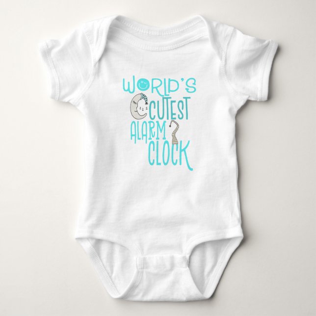 World Cutest Alarm Clock Funny Quote Blue Boy T Shirt (Framsida)