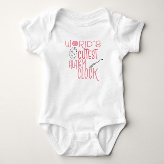 World Cutest Alarm Clock Humous Quote Rosa Girl Gi T Shirt (Framsida)