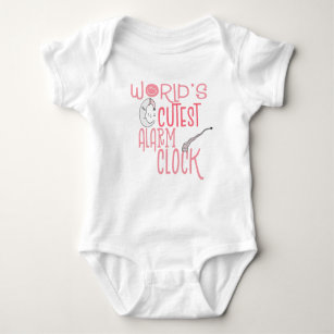 World Cutest Alarm Clock Humous Quote Rosa Girl T Shirt