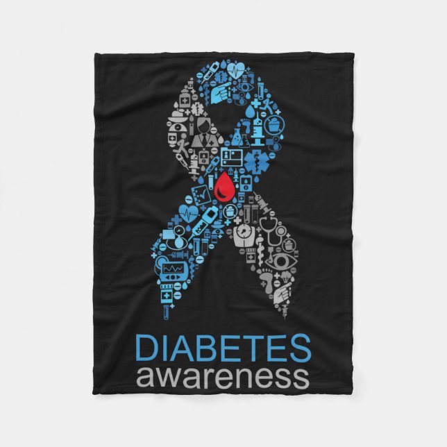 World Diabetes Day Diabetes Awareness Ribbon  Fleecefilt (Framsidan)