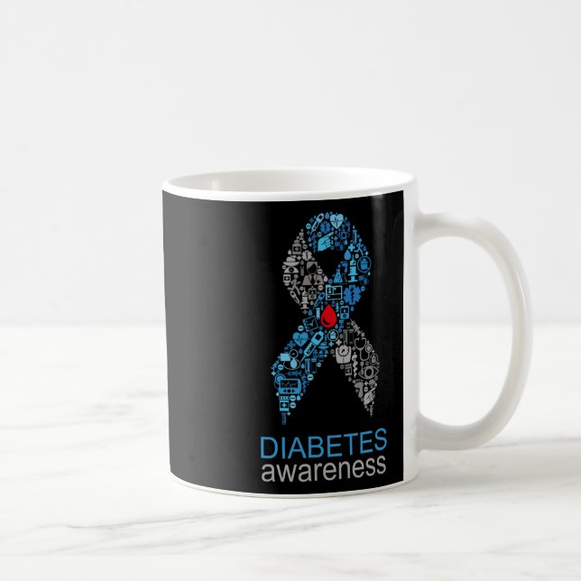 World Diabetes Day Diabetes Awareness Ribbon  Kaffemugg (Höger)