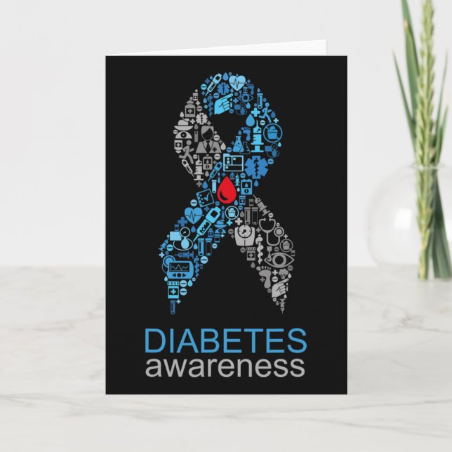 World Diabetes Day Diabetes Awareness Ribbon  Kort (Framsida)