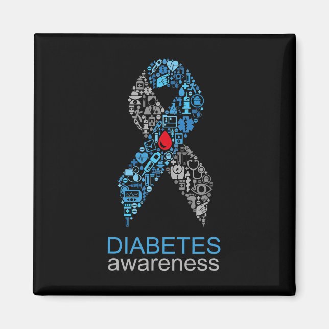 World Diabetes Day Diabetes Awareness Ribbon  Magnet (Framsidan)