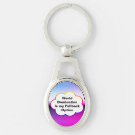 World Domination Keychainv Ovalt Silverfärgad Nyckelring