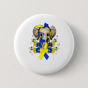 World Down Syndrome Awareness 2022 Elephant Blue Knapp