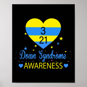 World Down Syndrome Awareness March 21 Gult Blue Poster