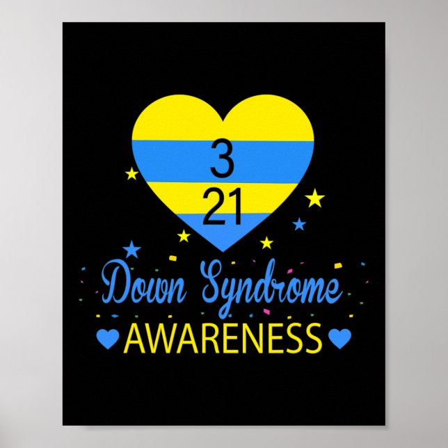World Down Syndrome Awareness March 21 Gult Blue Poster (Framsidan)
