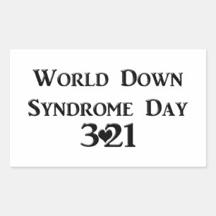 World Down Syndrome Day Rektangulärt Klistermärke