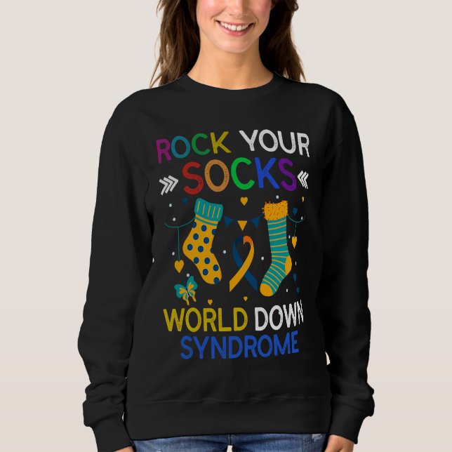 World Down Syndrome Day  Rock Your Socks Awareness T Shirt (Framsida)