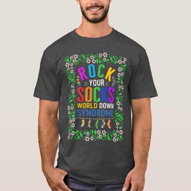 World Down Syndrome Day Rock Your Socks retro T Shirt (Framsida)