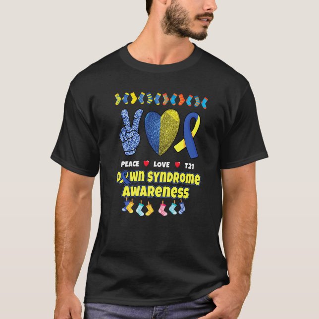 World Down Syndrome Day Sten - din sockel T21 Awar T Shirt (Framsida)
