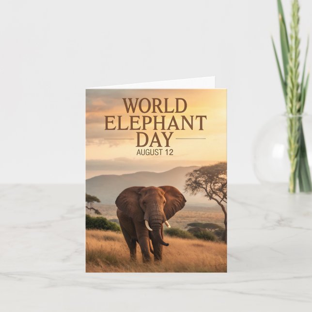 World Elephant Day African Savanna Art Helgkort (Framsida)