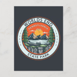 World End State Park Pennsylvania Badge Vykort