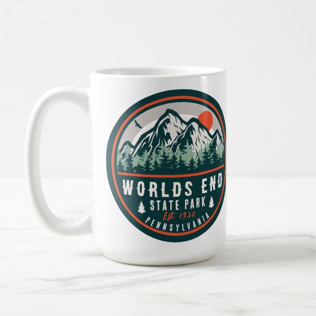 World End State Park Pennsylvania Retro Sunset Kaffemugg (Vänster)
