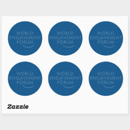 World Enslaving Forum WEF Logotyp Parody Blue Runt Klistermärke